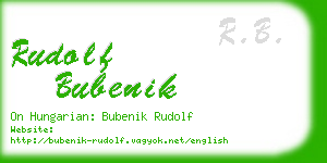 rudolf bubenik business card